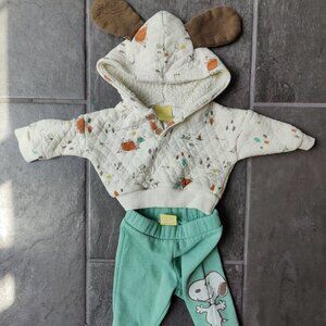 Snoopy Peanuts Quilted Hoodie and Sweatpants Set
